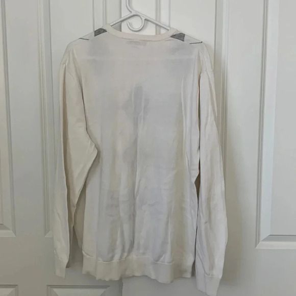 Old navy preppy sweater long sleeve cream argyle 100% cotton XXL men’s - Picture 3 of 3